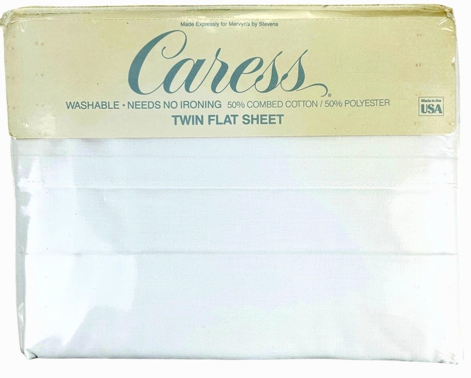 Vintage Caress JP Stevens Twin Flat Sheet Solid White Made In USA Vintage Caress JP Stevens Twin Flat Sheet Solid White Made In USA