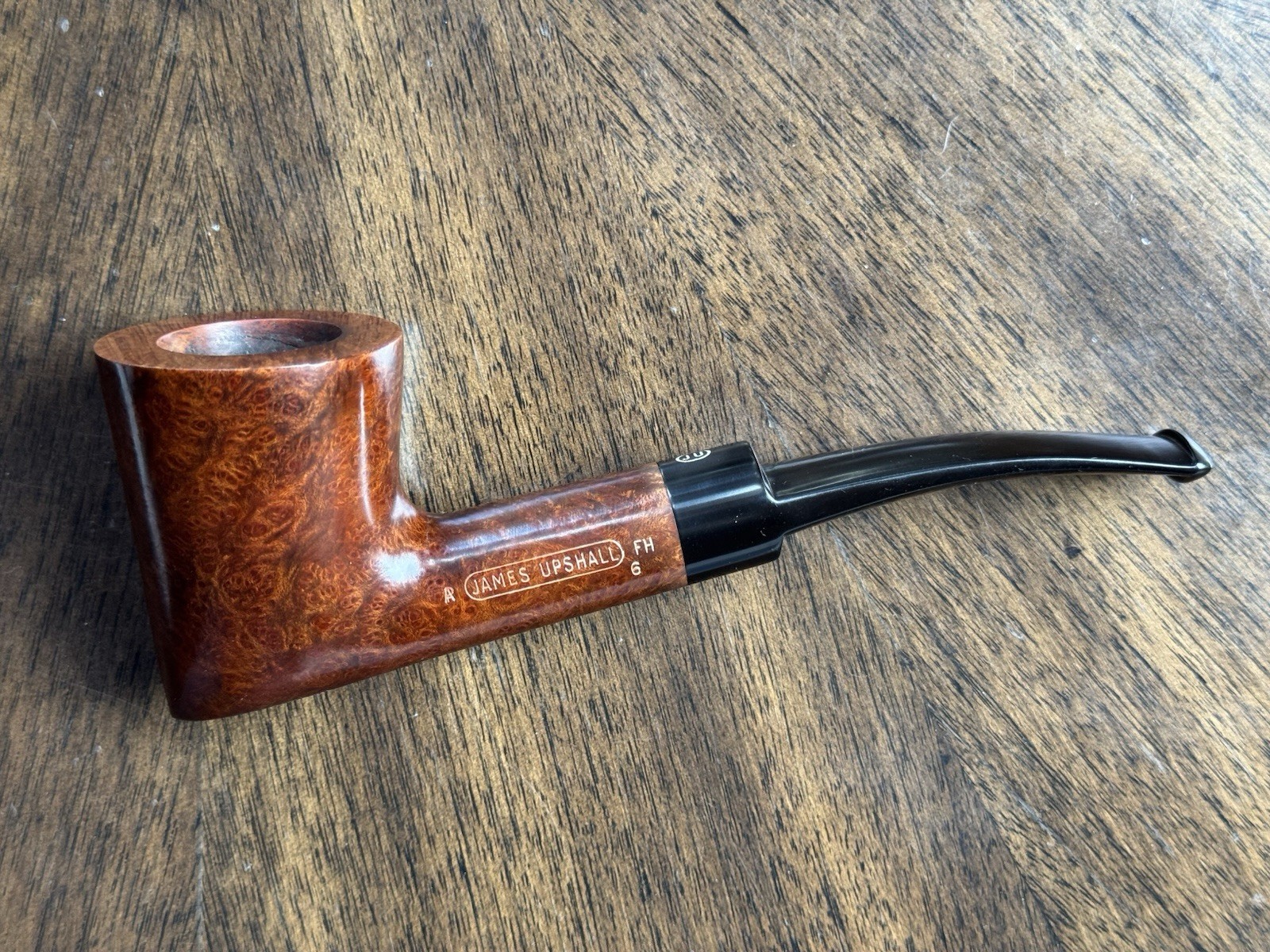 James Upshall A Grade FH 6 (Freehand Large) Briar Pipe Near Mint JU Stem Logo