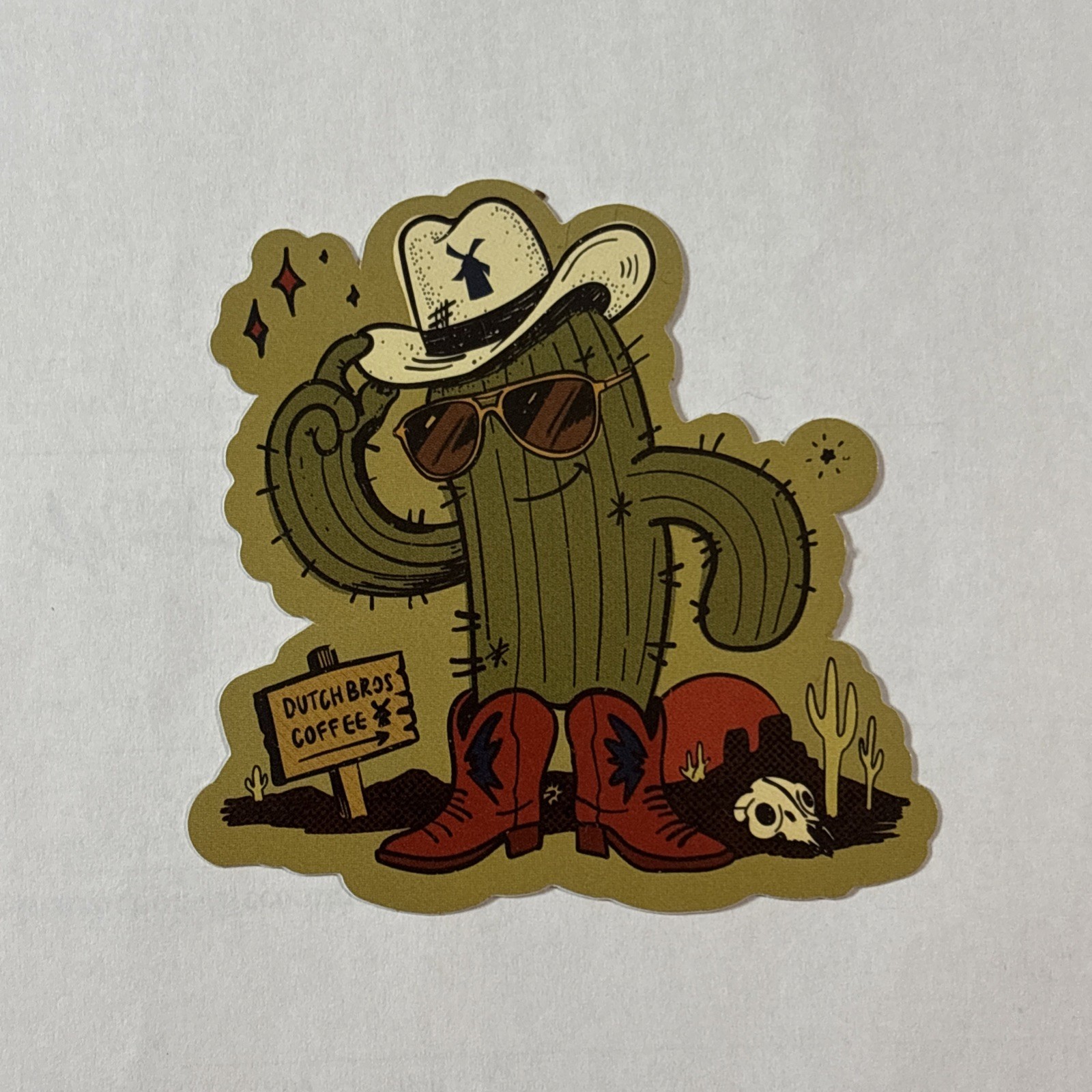 Dutch Bros Cactus Cowboy Hat Boots Sticker Second Chance Sept 22 2026