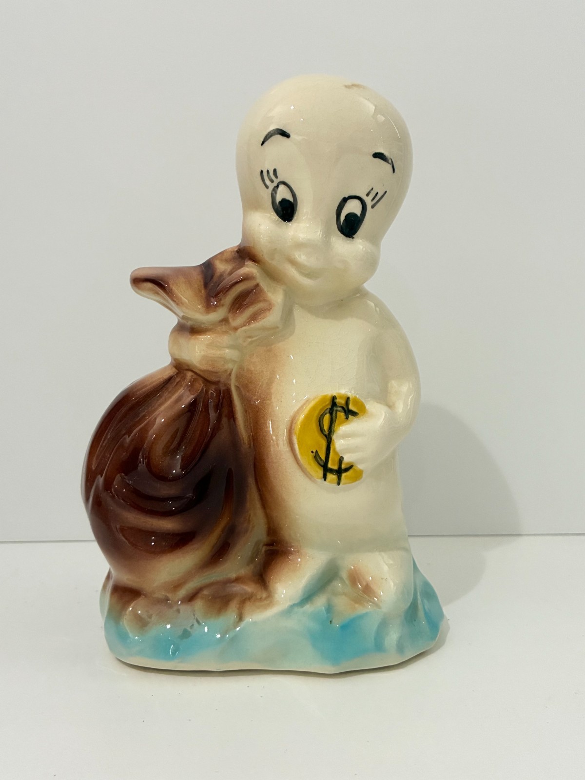 Vintage 1950s American Bisque Casper the Friendly Ghost Ceramic Coin Bank Vintage 1950s American Bisque Casper the Friendly Ghost Ceramic Coin Bank