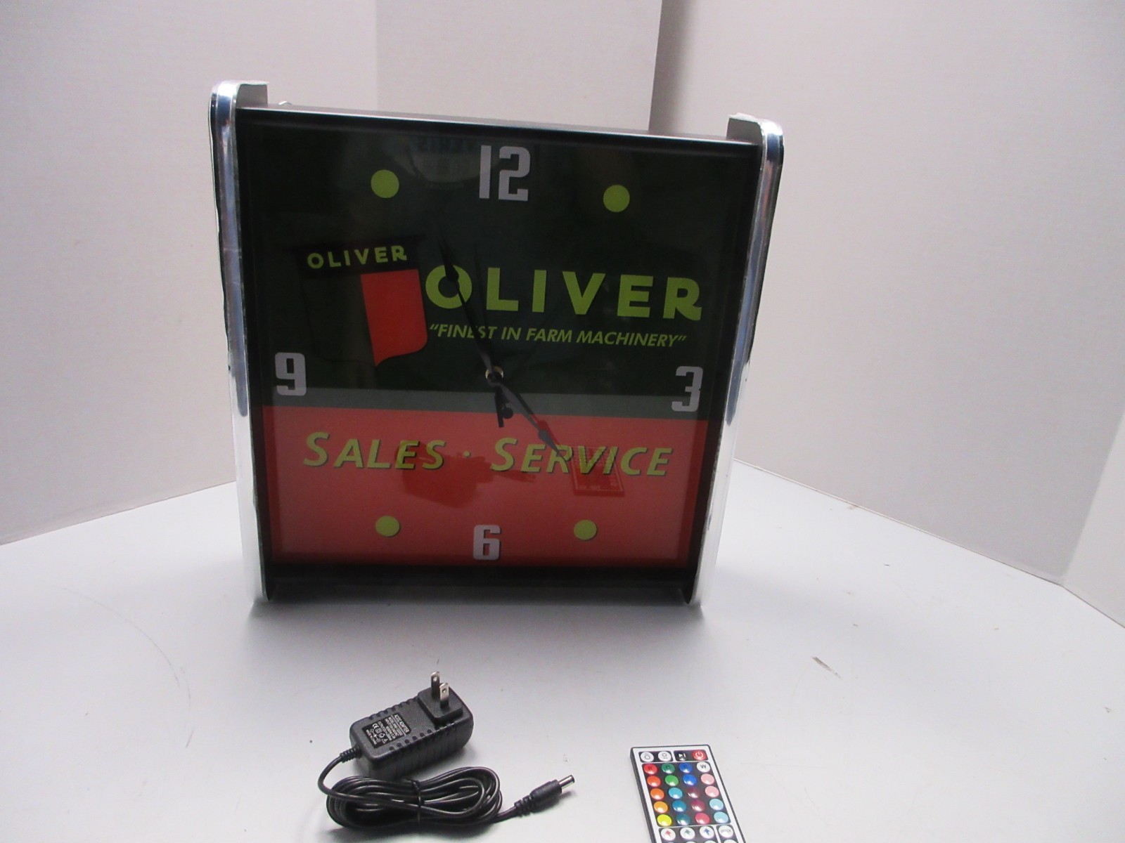 Oliver Tractors LED light up Advertising wall clock Brand New Oliver Tractors LED light up Advertising wall clock Brand New