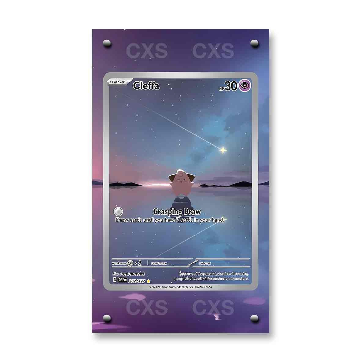 Cleffa 202/197 Obsidian Flames Custom Extended Art Magnetic Frame