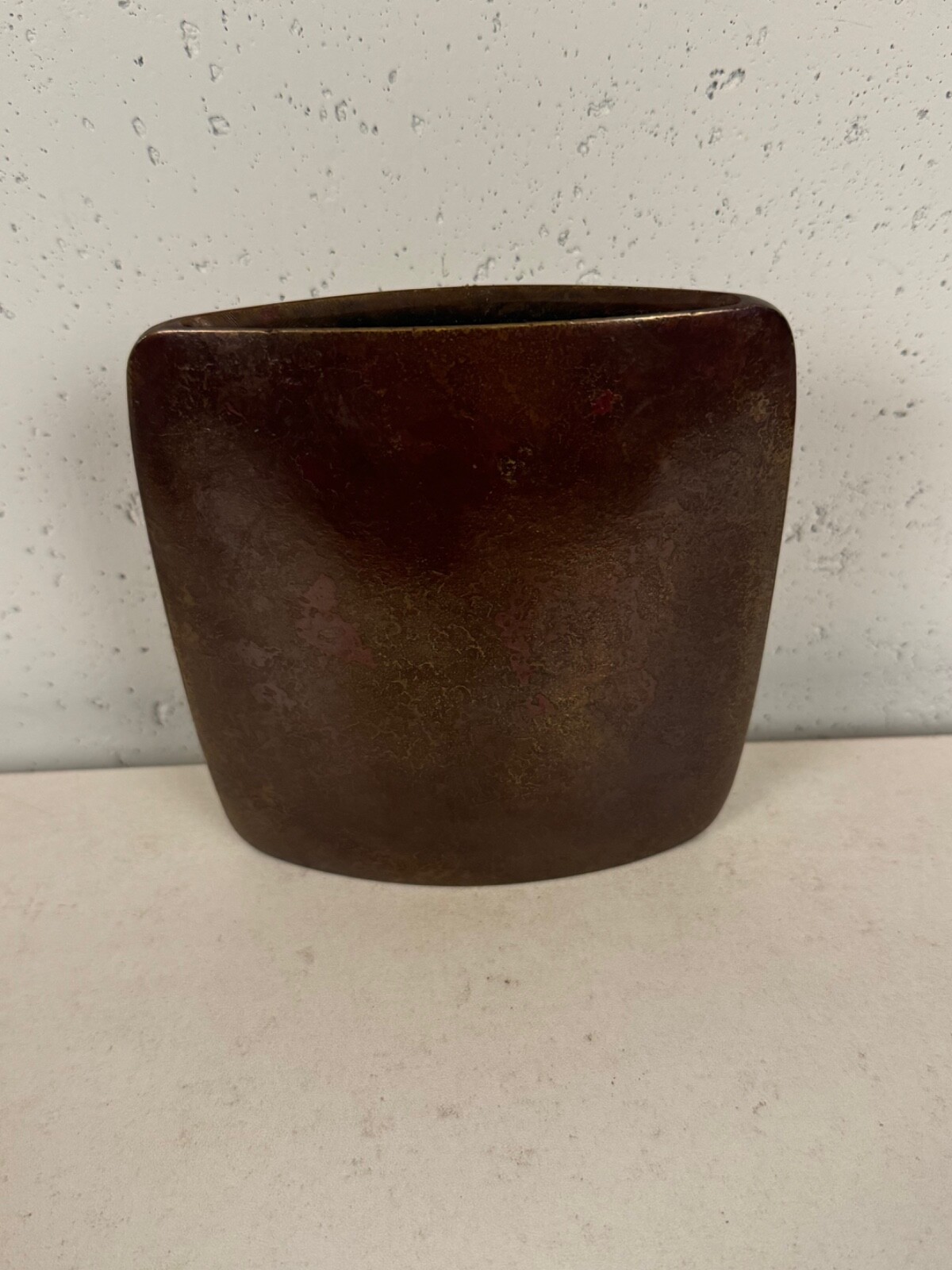 Vintage Antique Japanese Bronze Ovoid Pocket Form Vase