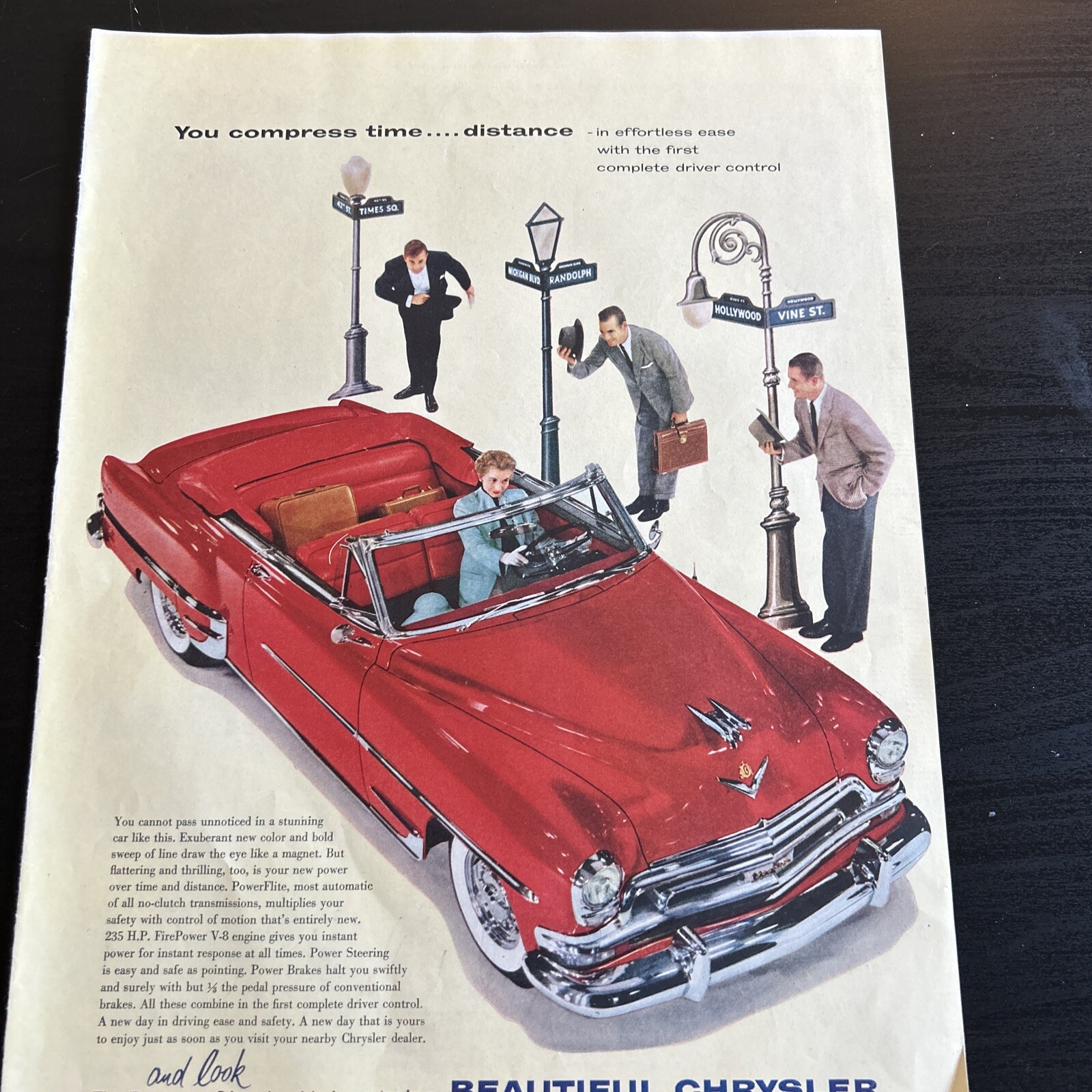 Car Newspaper Print Ad Chrysler Vintage 1954 Saturday Evening Post