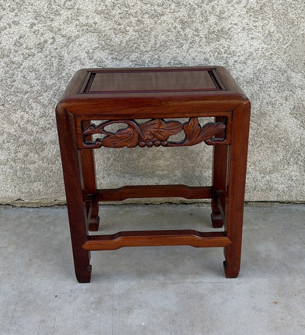 Chinese Vintage Rosewood Dragon Carved Nest 