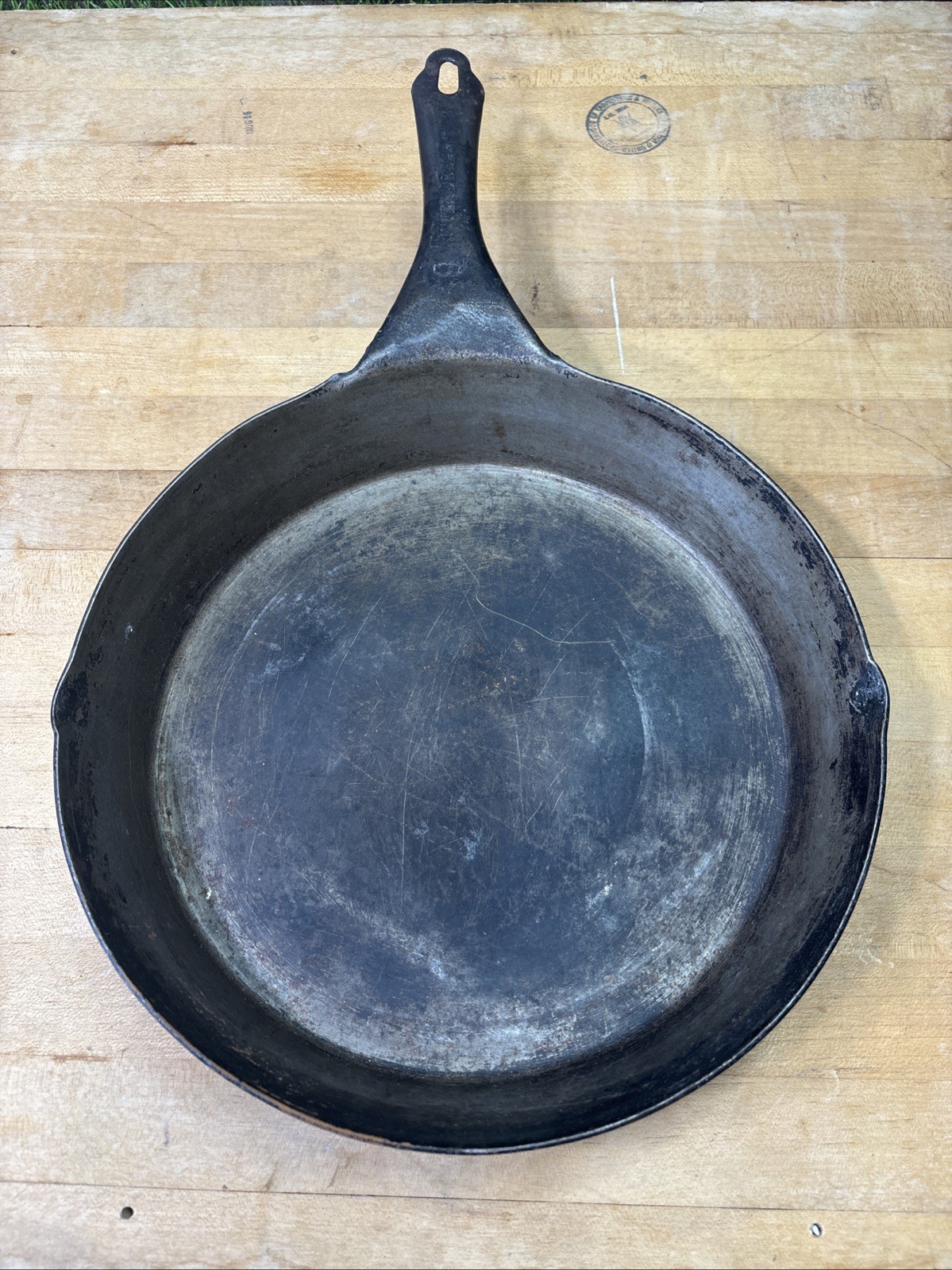 Antique Never Break No. 9 Steel Skillet Fry Pan Large Early 1900s Cookware