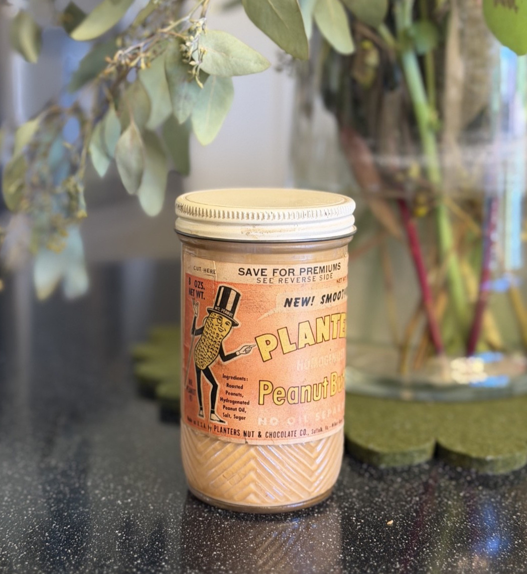 Rare 40s/50s 8 oz Planters Peanut Butter Jar - NOT FOR CONSUMPTION