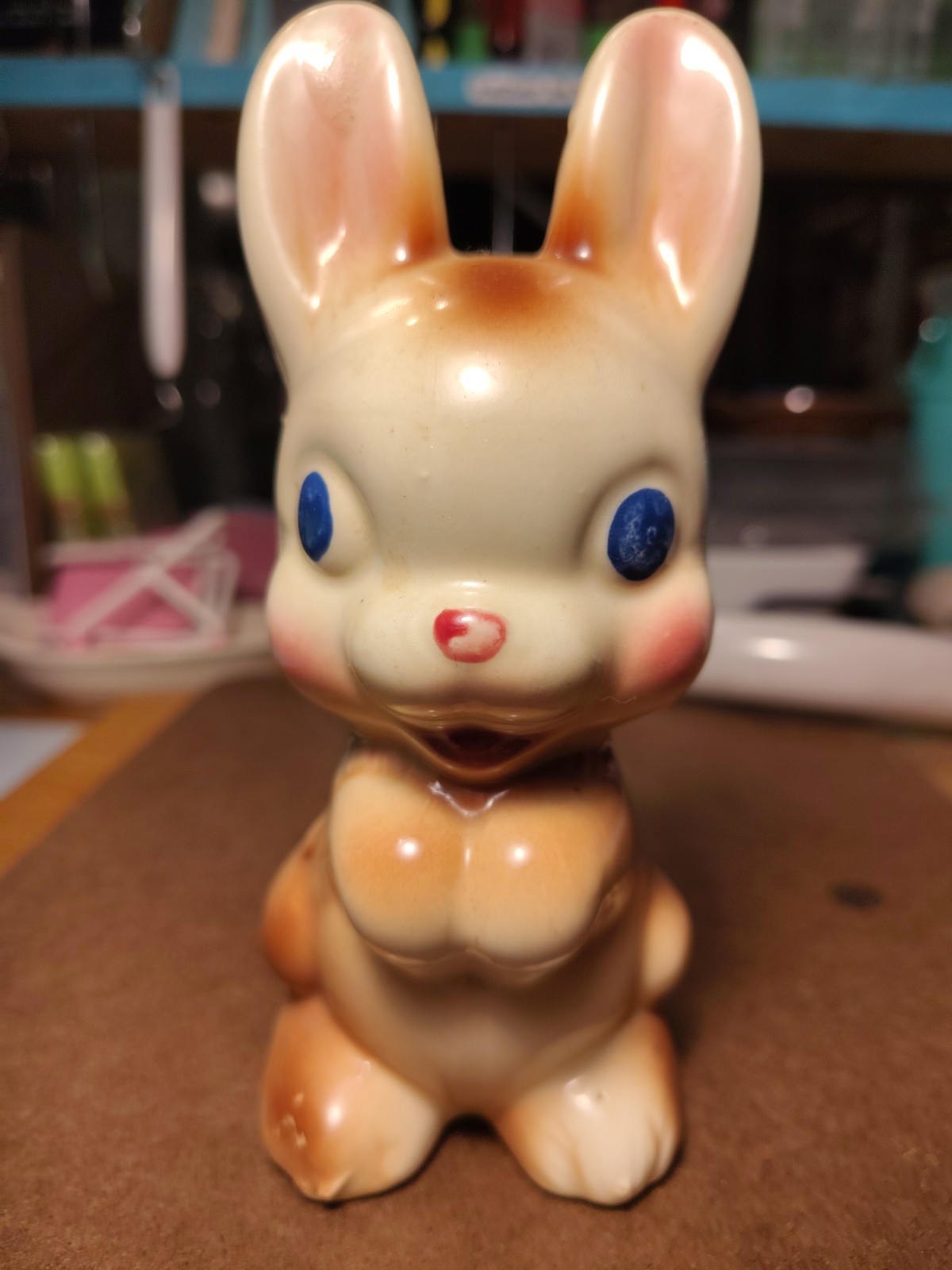 Rempel Enterprises 1950s Vintage Diamond Pottery Bunny Rabbit 6-inch