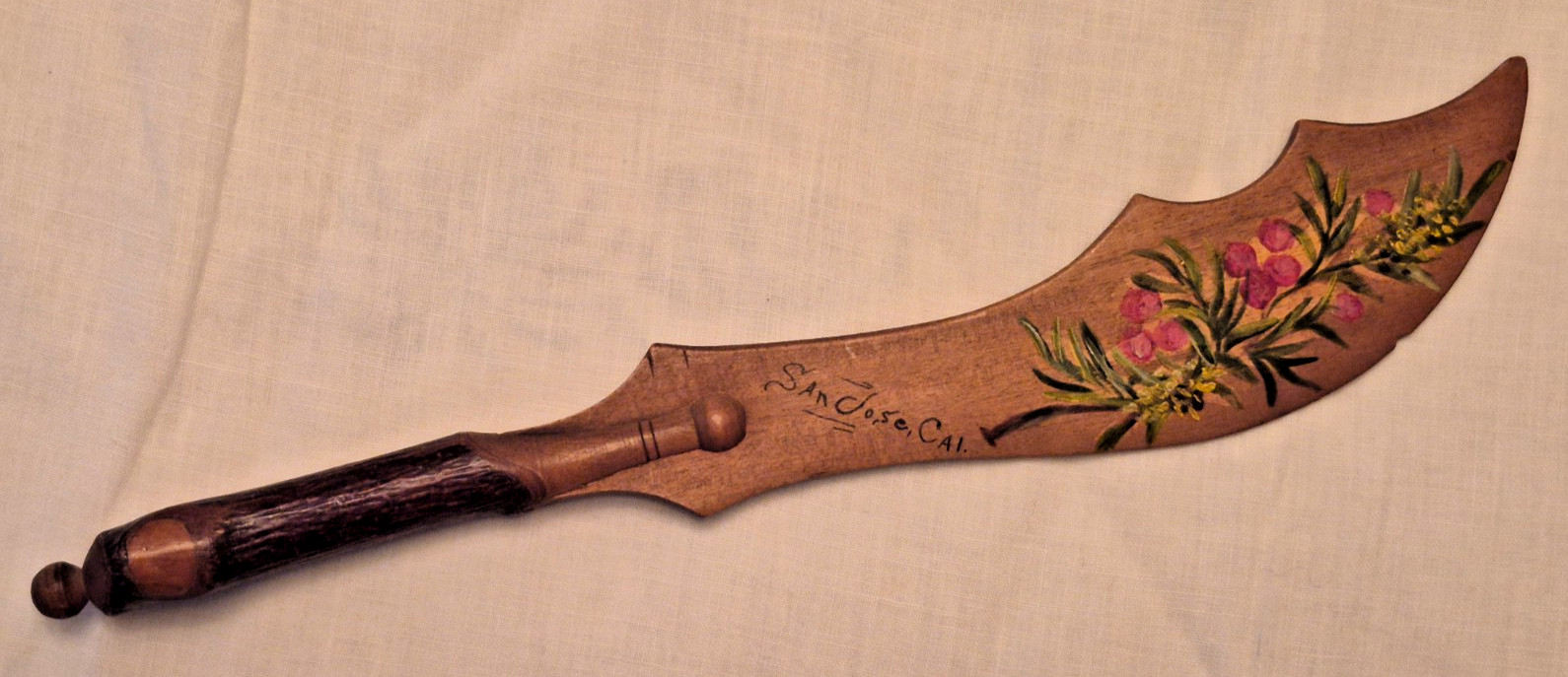 Antique Souvenir Letter Opener Hand-painted, San Jose CA c.1890-1900 Antique Souvenir Letter Opener Hand-painted, San Jose CA c.1890-1900