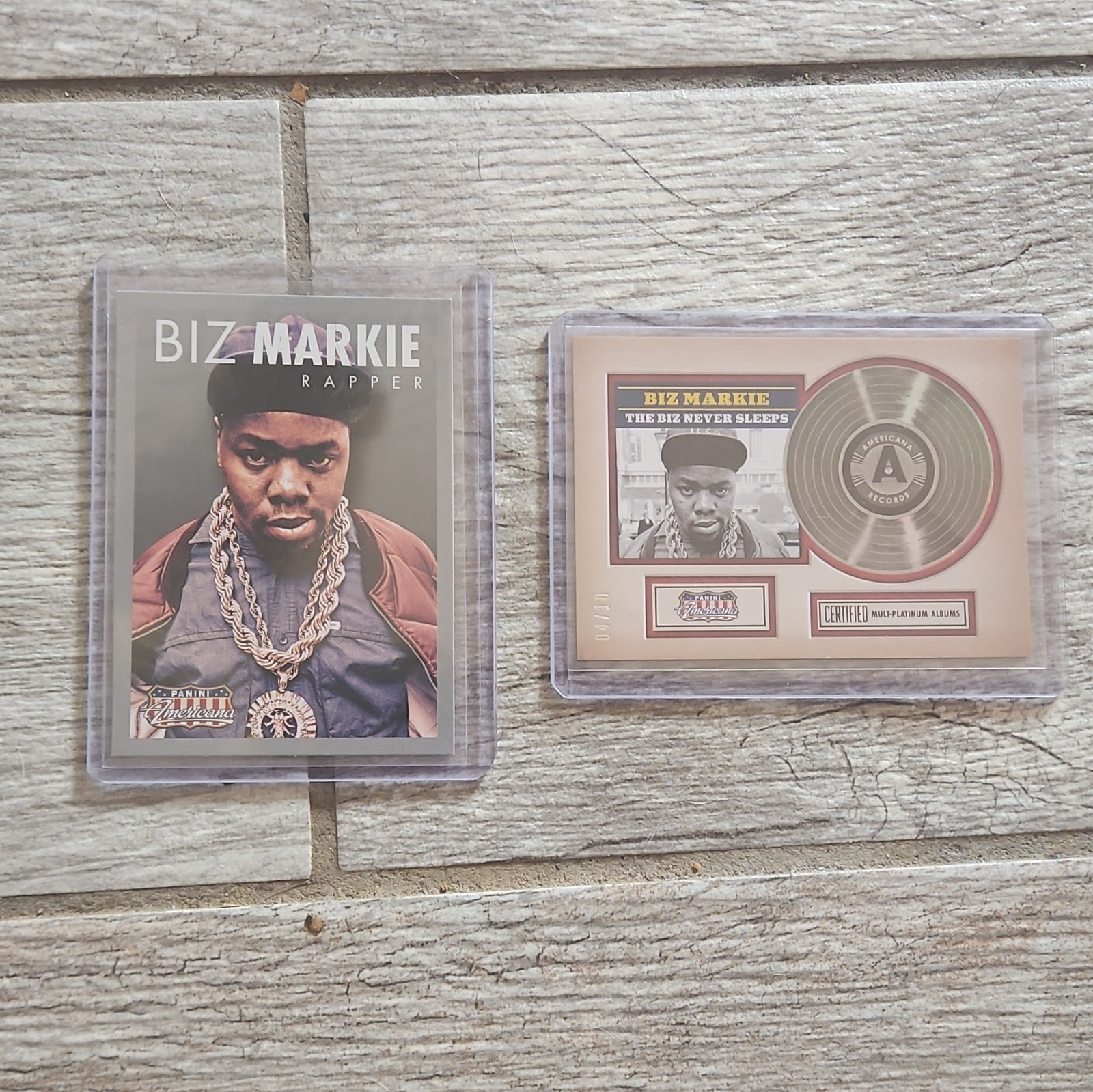 Panini Americana 2015 Biz Markie 2-Card Lot #14 & #4 The Biz Never Sleeps 04/10