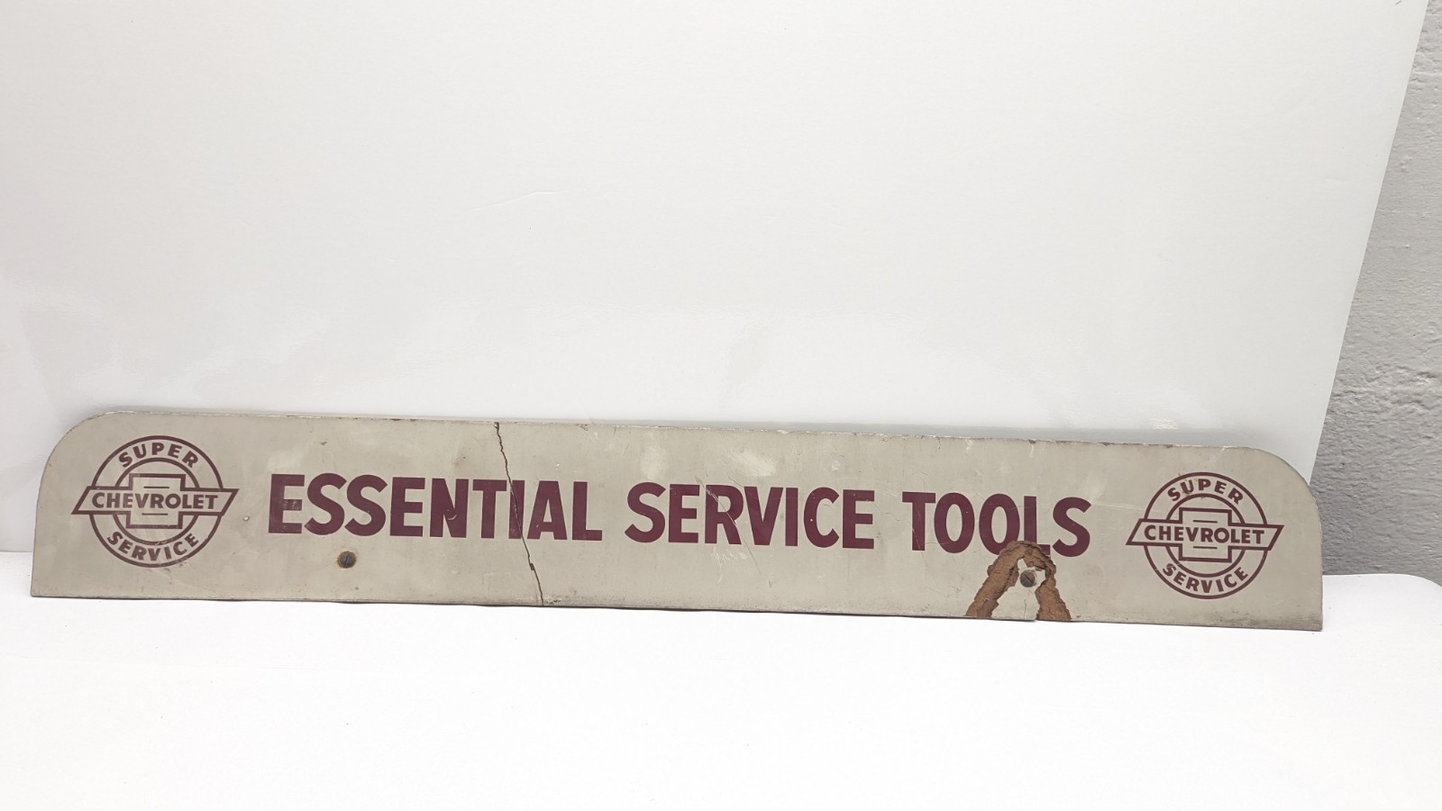 RARE 1950s CHEVY CHEVROLET CAR SHOWROOM DEALER SIGN SUPER SERVICE ESSENTIAL TOOL