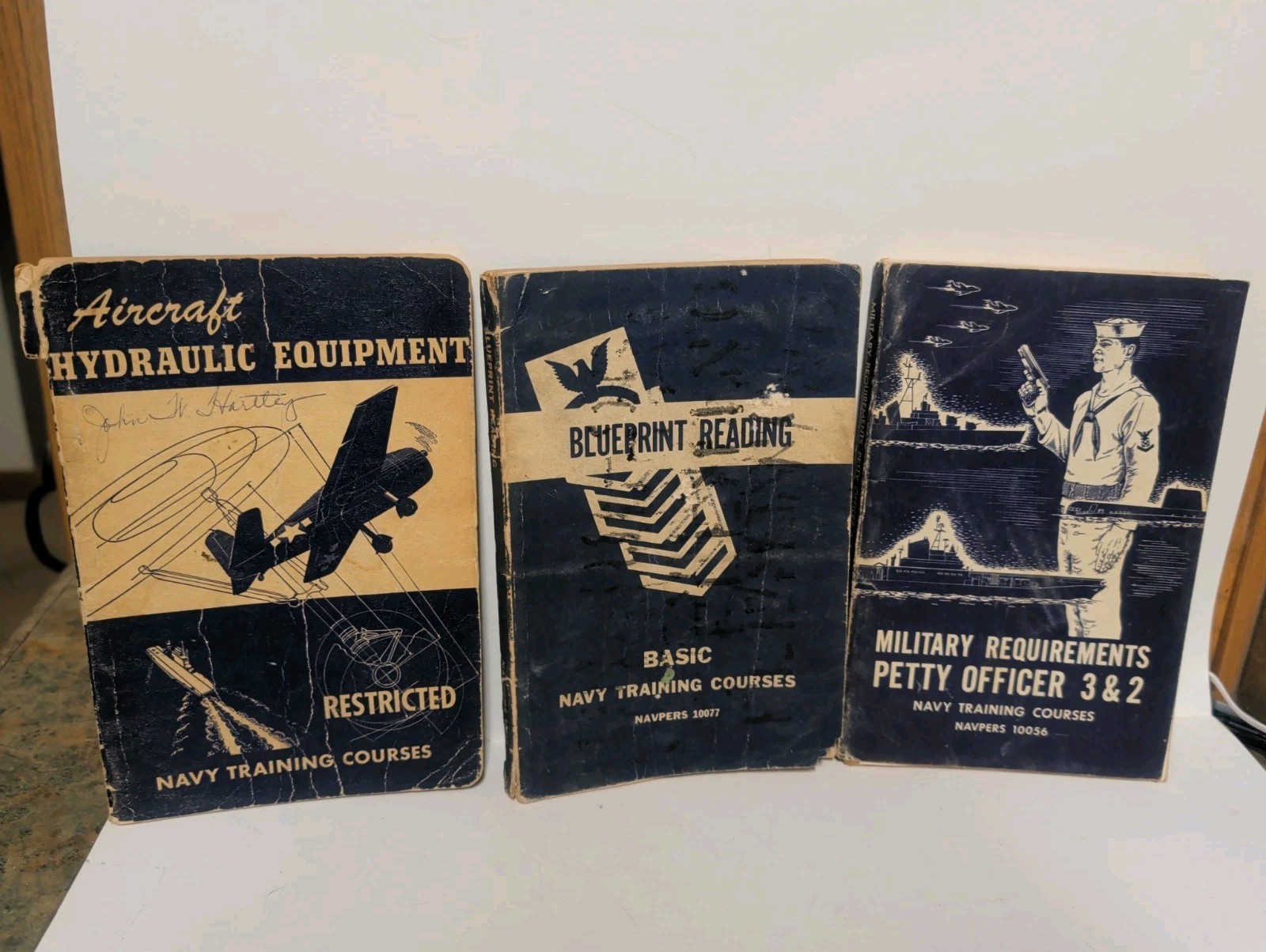 WW2 USN Manuals: Hydraulic Equipment, Blueprint Reading &  1957 Petty Officer 