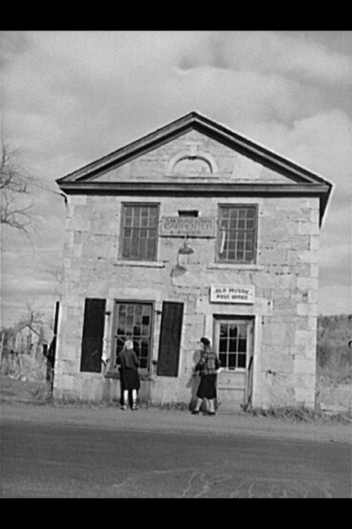 Photo:Old Mystic Connecticut 1940 Girl Washing Post Office Windows FSA