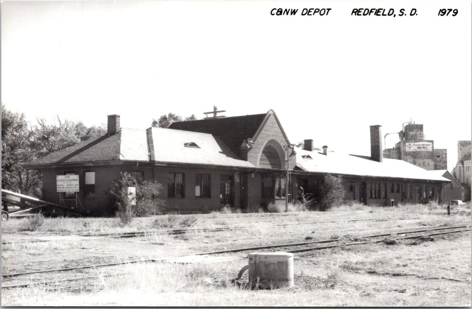 C&NW Railroad Train Station Depot Redfield, SD South Dakota Postcard RR Tracks C&NW Railroad Train Station Depot Redfield, SD South Dakota Postcard RR Tracks