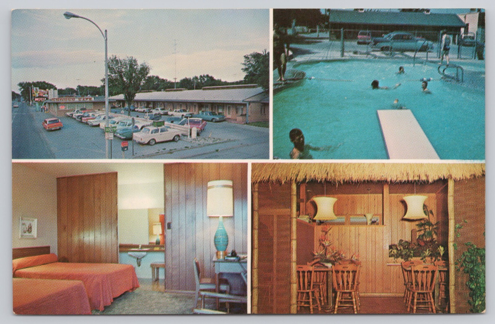 Post Card Conoco Motel, Cafe & Service Station Multiview Post Card J22