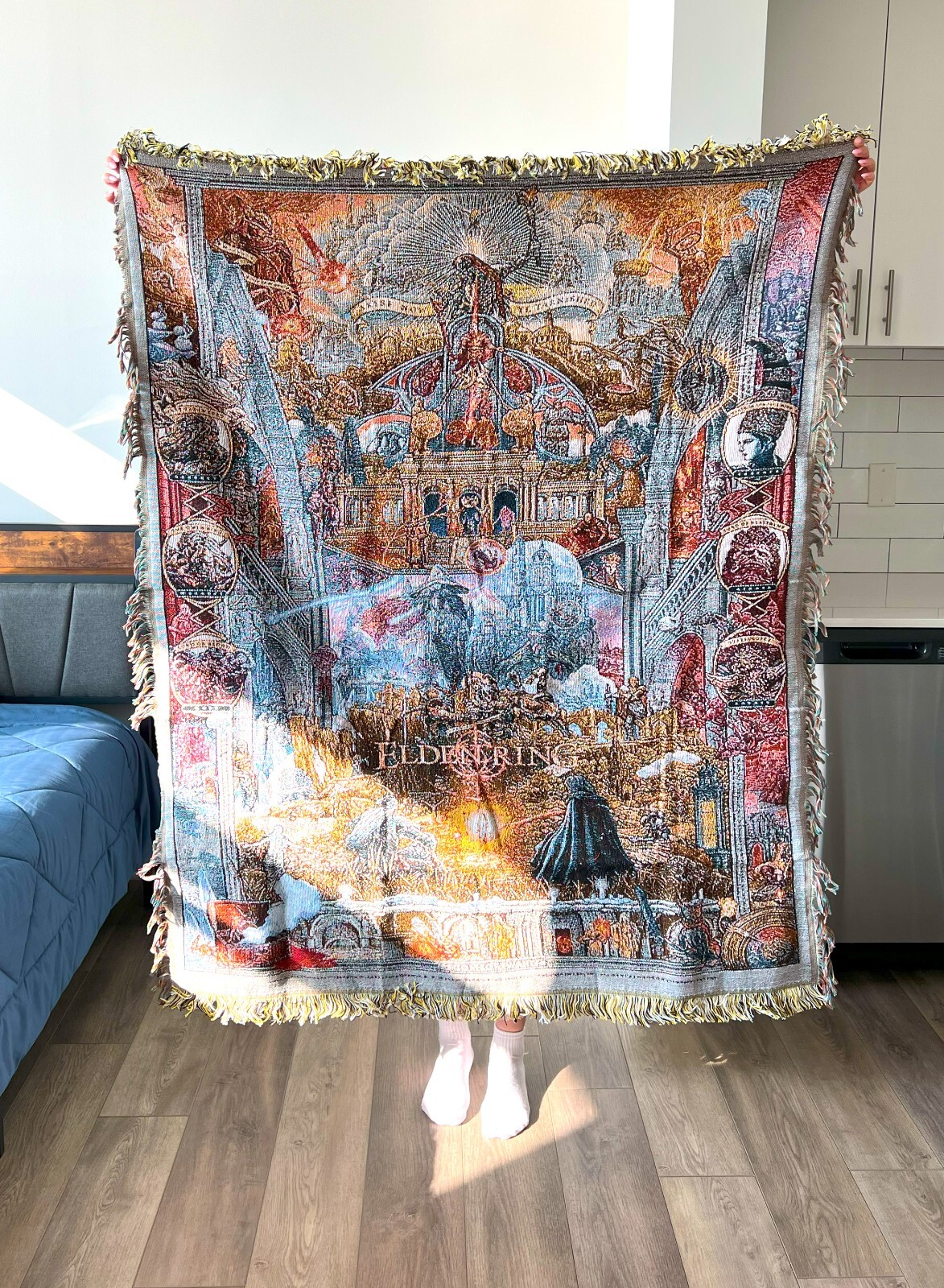 Elden Ring Tapestry Custom Woven Throw Blanket Unique Room Decor for Gamers Elden Ring Tapestry Custom Woven Throw Blanket Unique Room Decor for Gamers