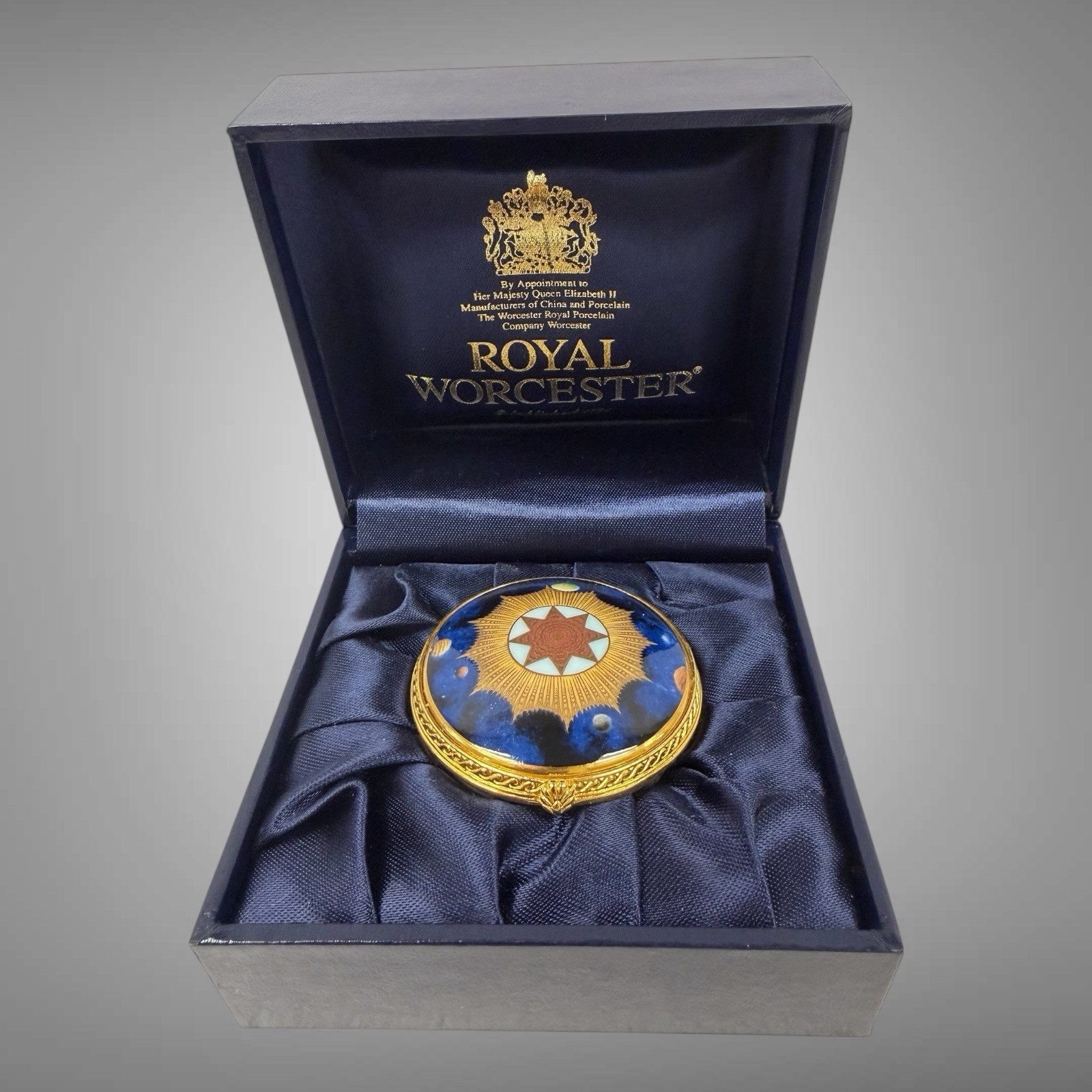 Retired Royal Worcester Porcelain Millennium Trinket Pill Box in Original Box