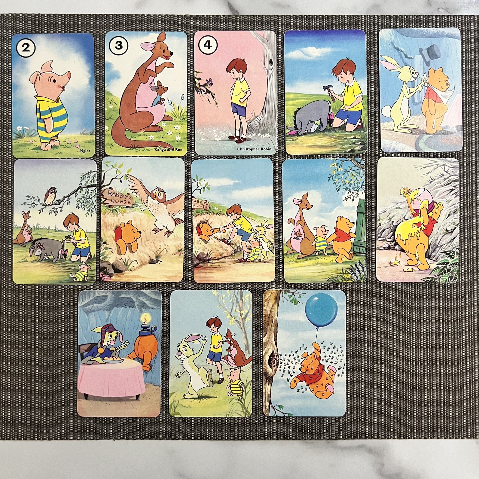 Winnie the Pooh Pepys Castell Bros - 13 Card Bundle Rookie RC - Disney 1965 VGC