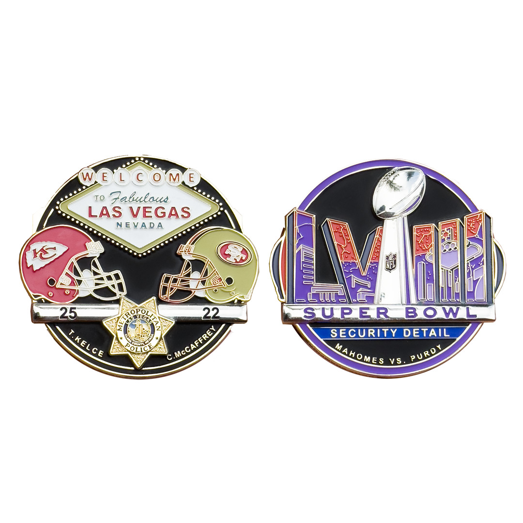 BL1-05B Las Vegas Metro Police SB LVIII Security Detail Challenge Coin Kansas Ci