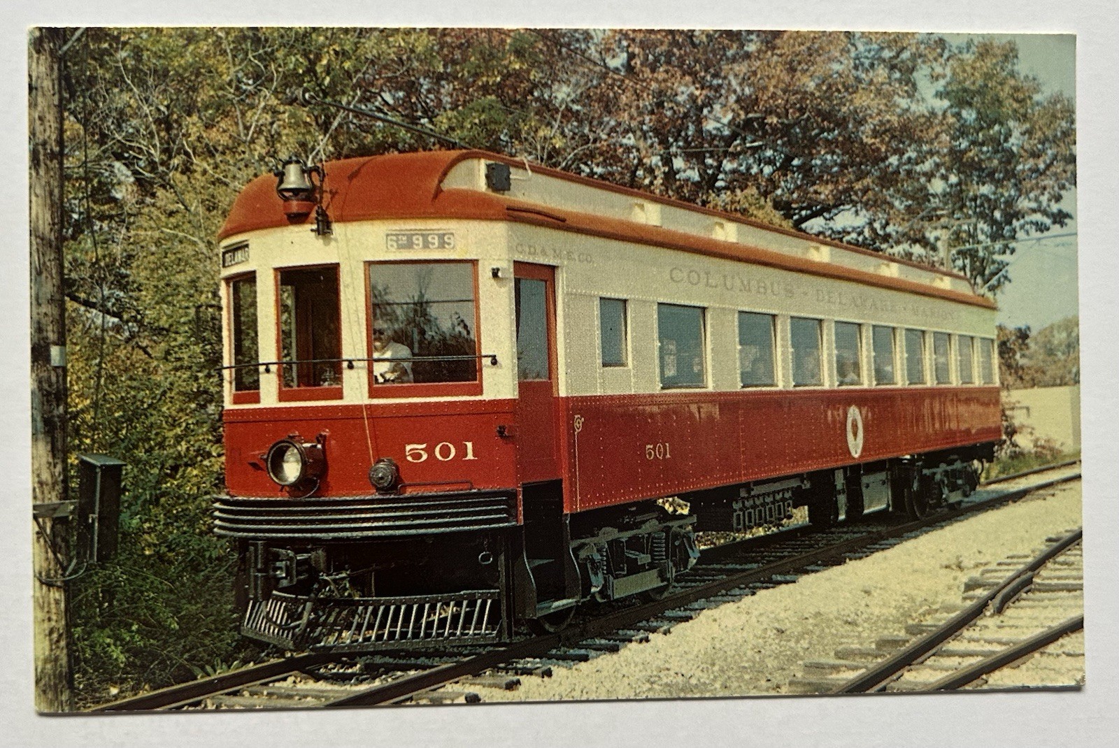 Ohio Railway Museum Columbus Delaware Marion Car 501 Postcard C11 Ohio Railway Museum Columbus Delaware Marion Car 501 Postcard C11