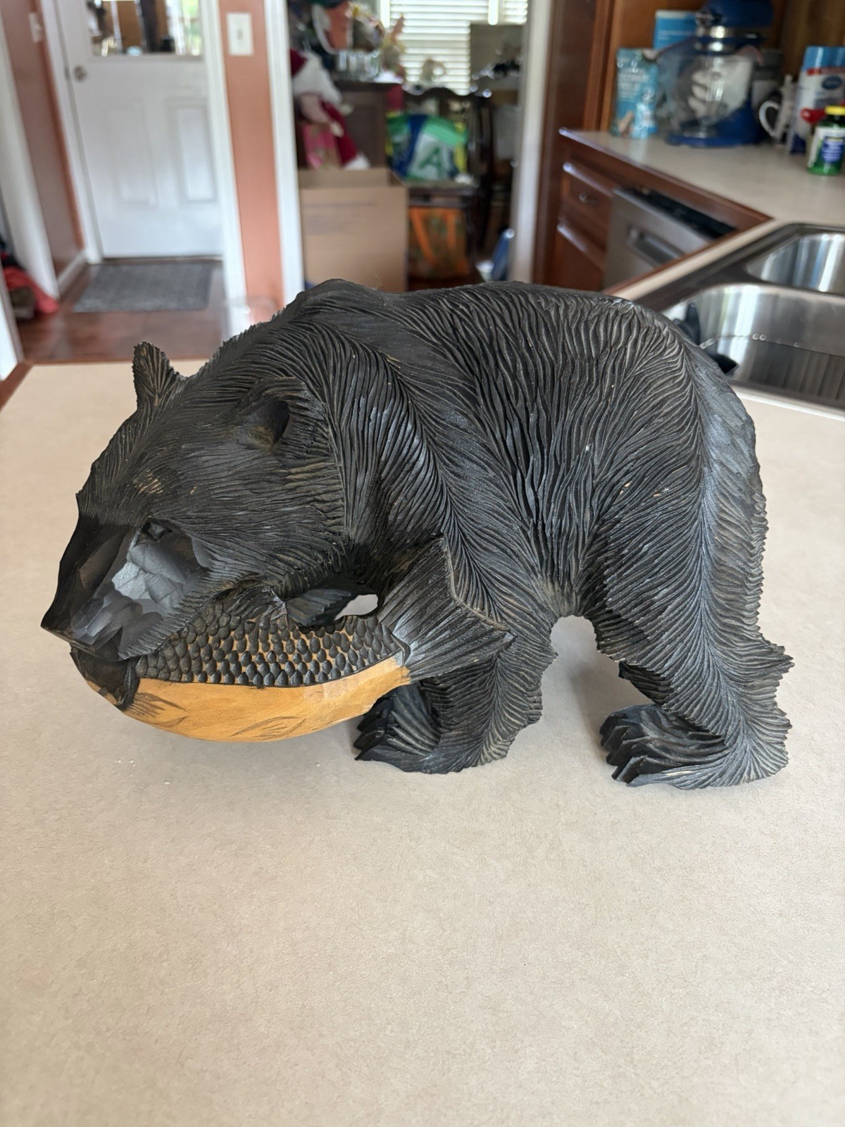 Ainu Bear Vintage Wood Carved Sculpture Hokkaido, Japan