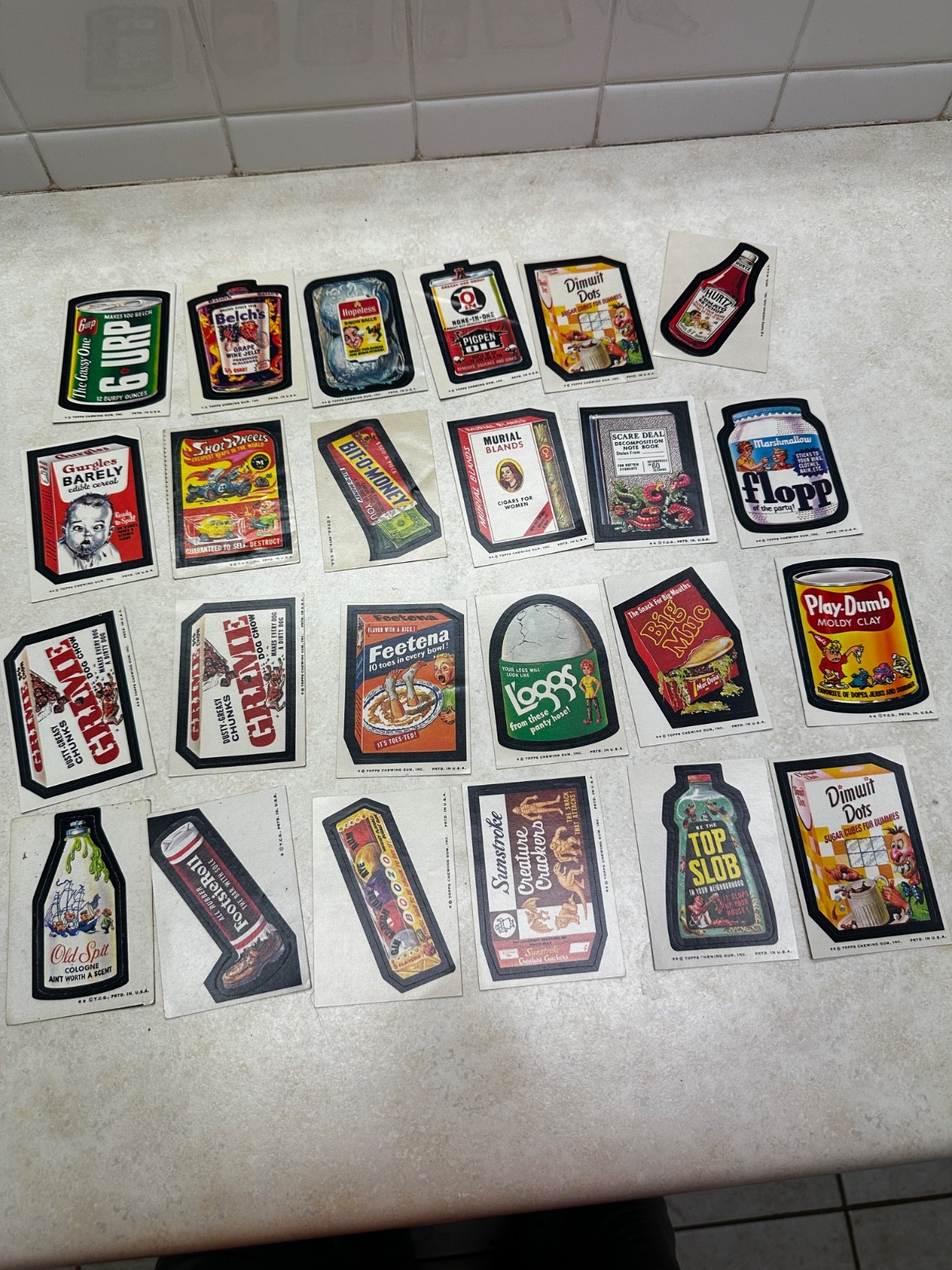 Lot of 24 Vintage Wacky Packs Stickers
