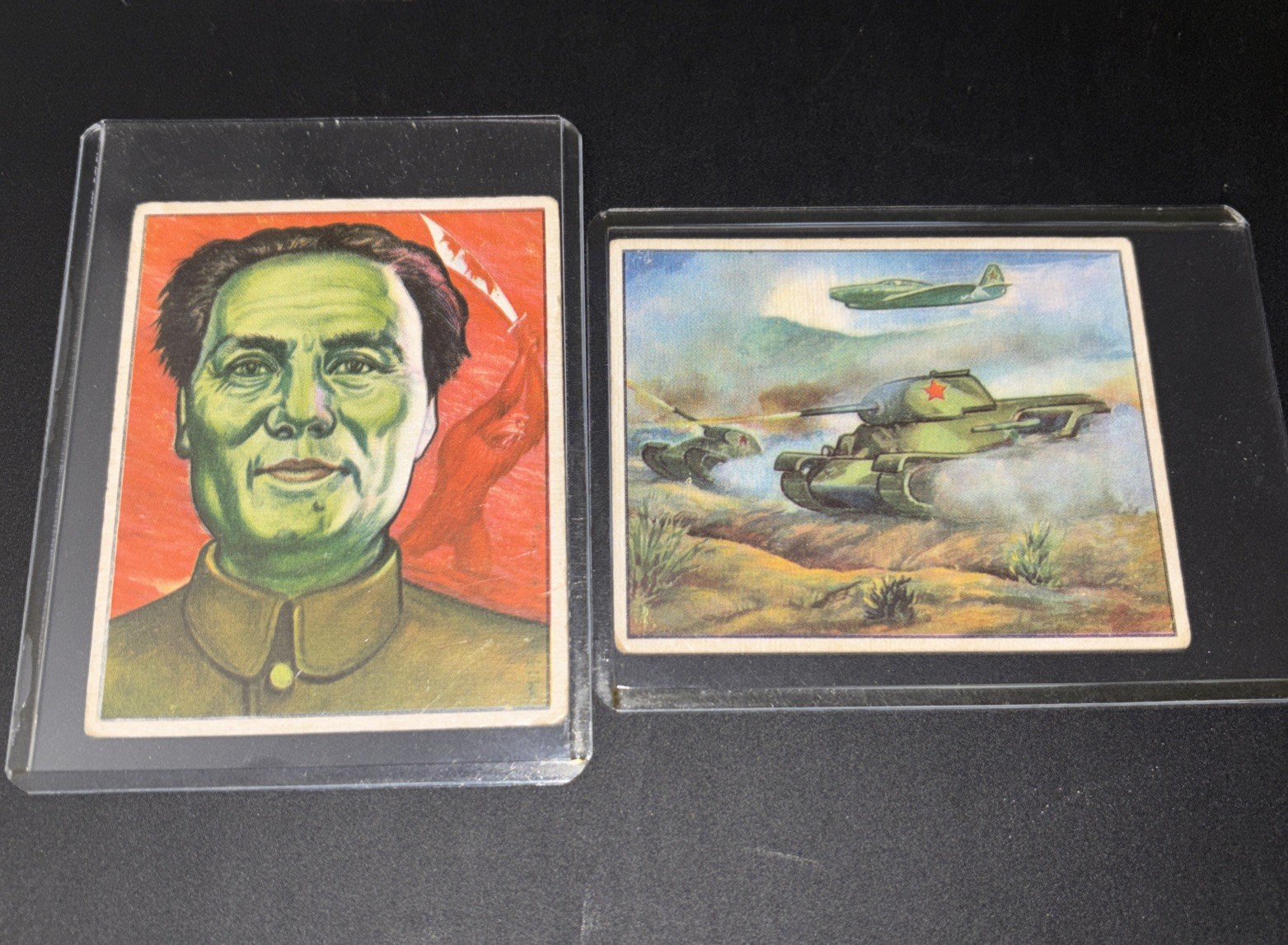 1951 Bowman Red Menace #1 & #47 Mao Tse-Tung War-Maker 2 Card Lot Vintage