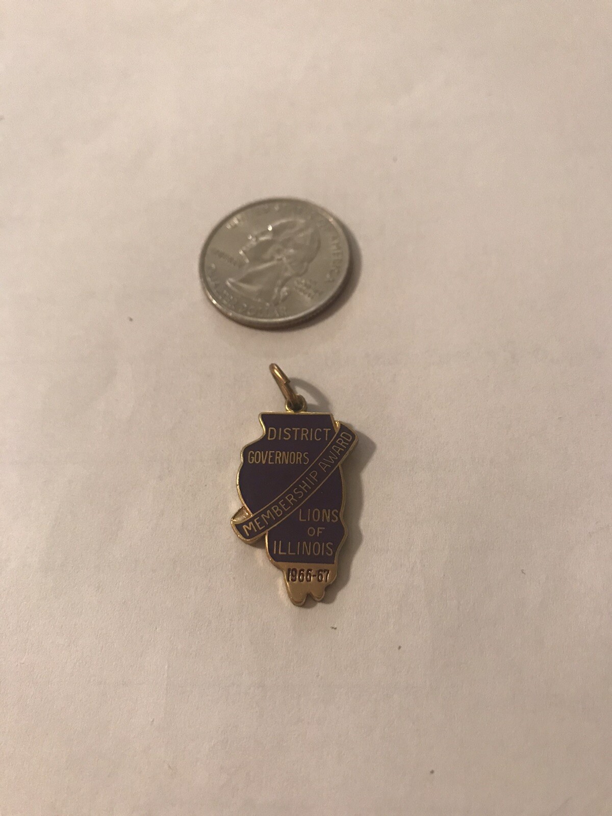Lions Club International Pin 1966-67 Dist. Membership Award Illinois CHARM MD-1