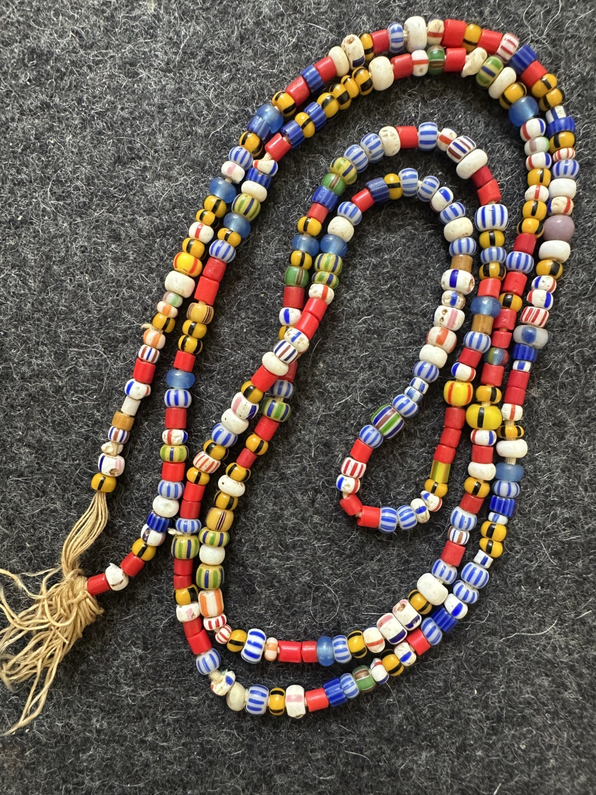 VTG 1960s mid century European/African glass multicolor Christmas trade beads