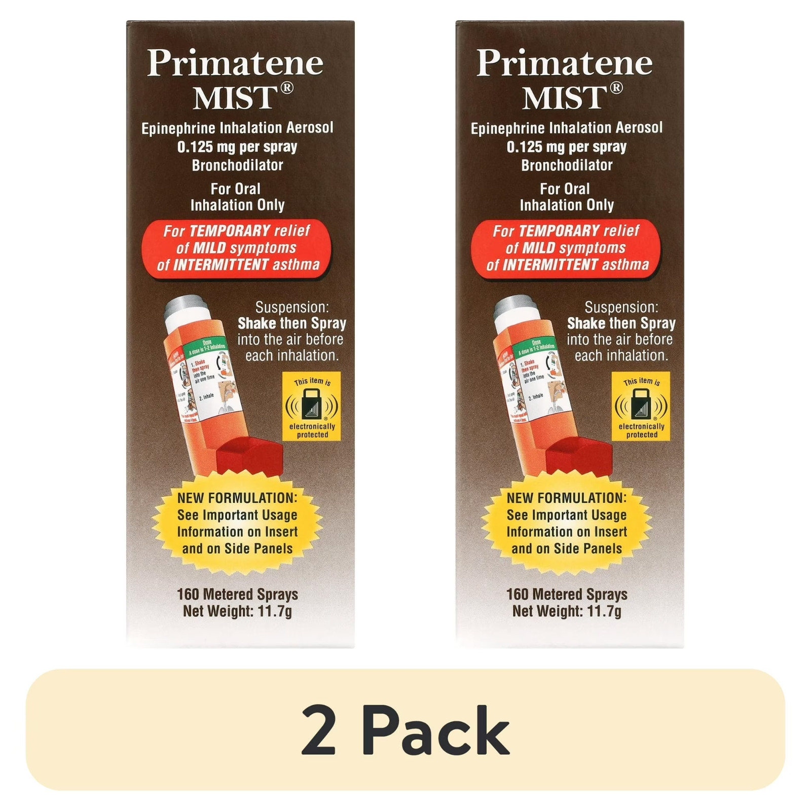 (2 pack) Primatene MIST Epinephrine Oral Inhalation Aerosol Fee Ship US