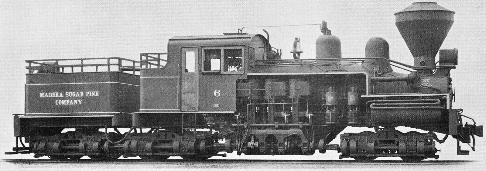 Madera Sugar Pine Lima Shay Locomotive No. 6 1927 5 x 7 Photo Madera Sugar Pine Lima Shay Locomotive No. 6 1927 5 x 7 Photo