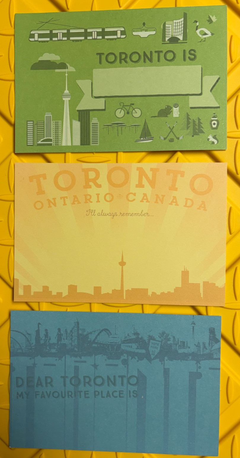 set of three (3) POSTCARDS for TORONTO, Ontario, Canada - measures 4 set of three (3) POSTCARDS for TORONTO, Ontario, Canada - measures 4
