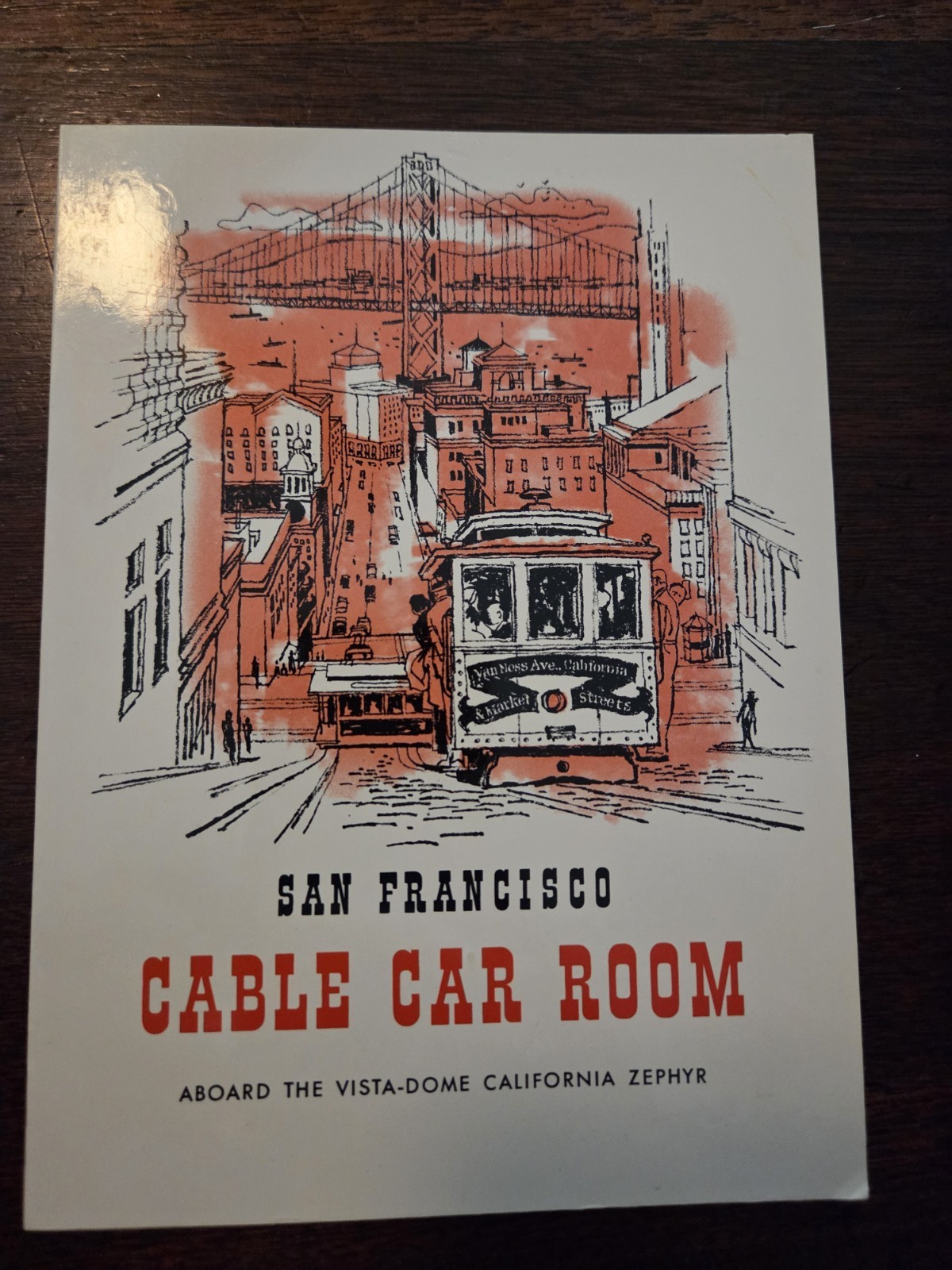California Zephyr Railroad Menu San Francisco Cable Car Room Dining May 1961