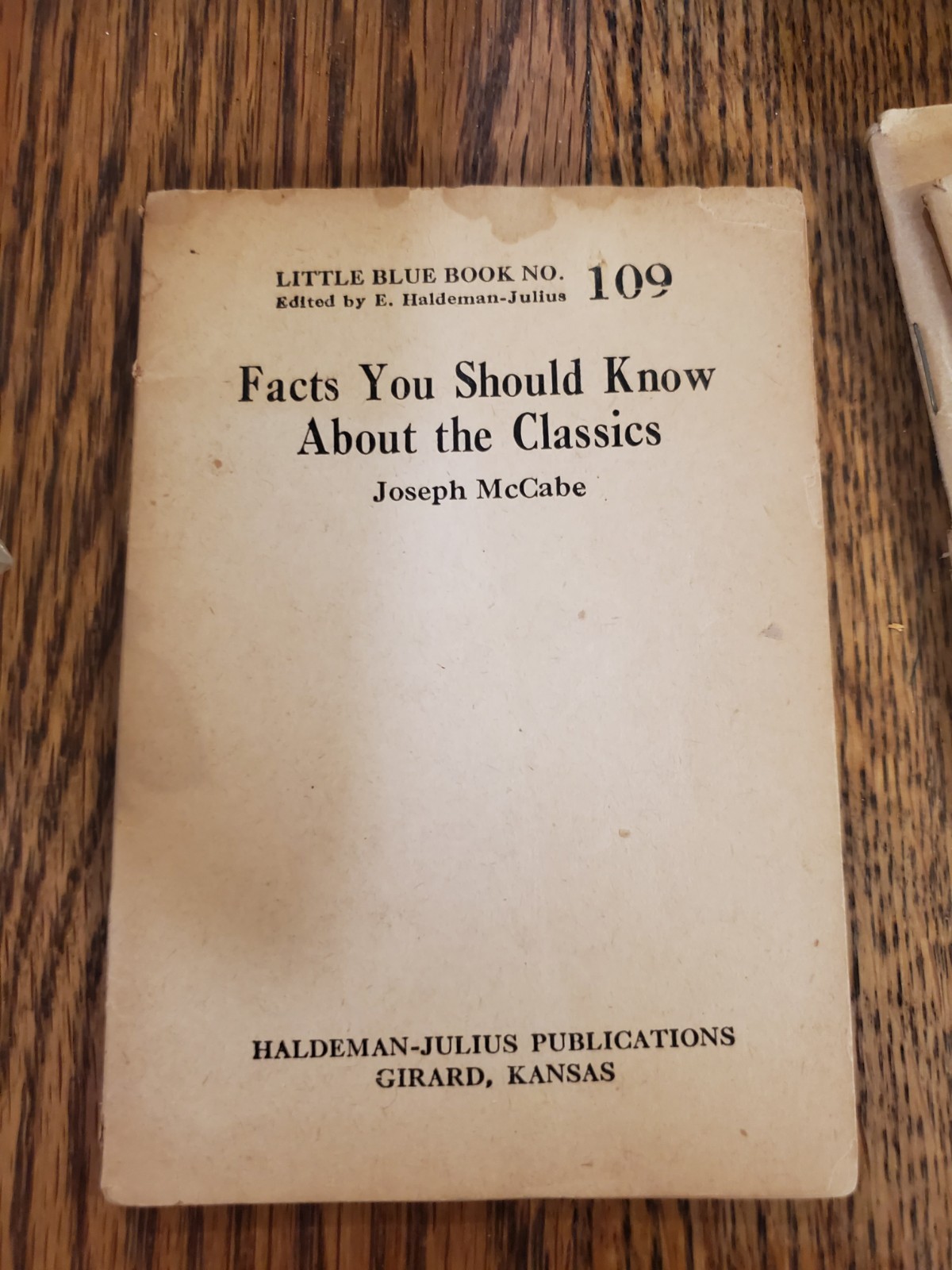 Vintage Little Blue Book (No. 109) titled 