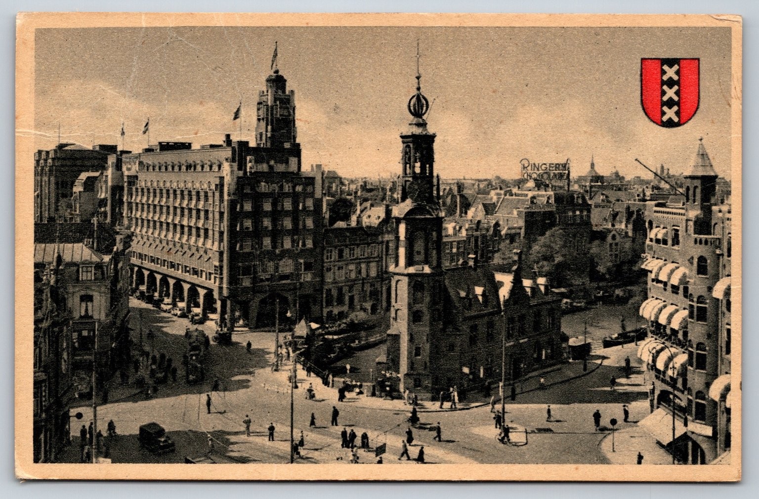 Vintage Amsterdam City View Postcard 1953 - Historic Architecture & Street Scene Vintage Amsterdam City View Postcard 1953 - Historic Architecture & Street Scene