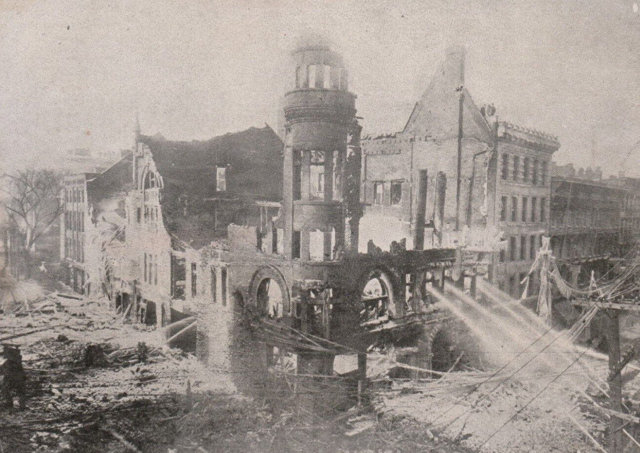 1907 Utica New York YMCA Fire Disaster Ruins Fire Men Dept Postcard H D Ross