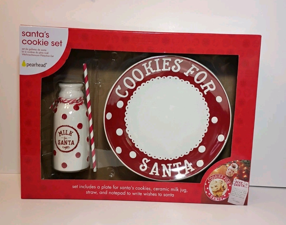 🔥Santa's Milk & Cookie Set by Pearhead Inc NIB🔥🔥🔥🔥🔥