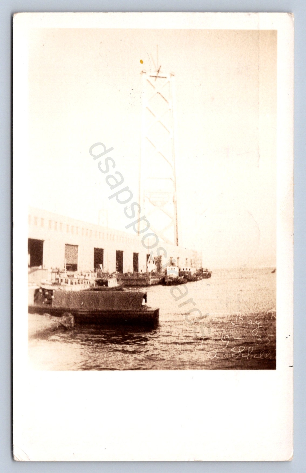 K9/ San Francisco California Postcard RPPC c1935 Harbor Boats Tower 377 K9/ San Francisco California Postcard RPPC c1935 Harbor Boats Tower 377