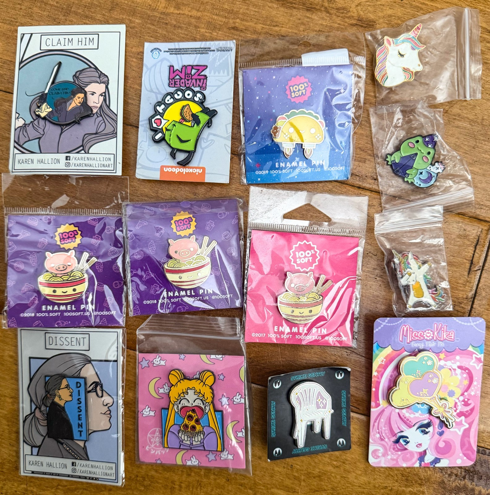 Lot - 12 Enamel Pins 100% Soft Karen Hallion Miss Kika Nickelodeon Unicorn Anime Lot - 12 Enamel Pins 100% Soft Karen Hallion Miss Kika Nickelodeon Unicorn Anime