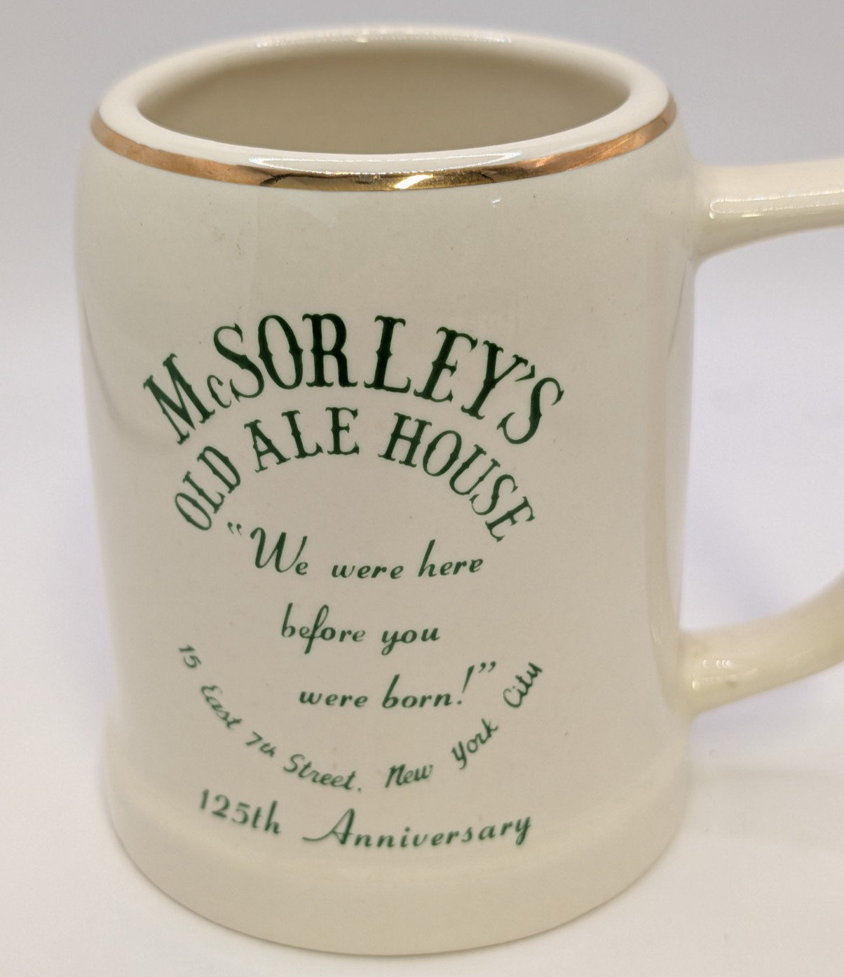 Vintage McSorleys Old Ale House NYC Beer Mug Stein 125th Anniversary Vintage McSorleys Old Ale House NYC Beer Mug Stein 125th Anniversary