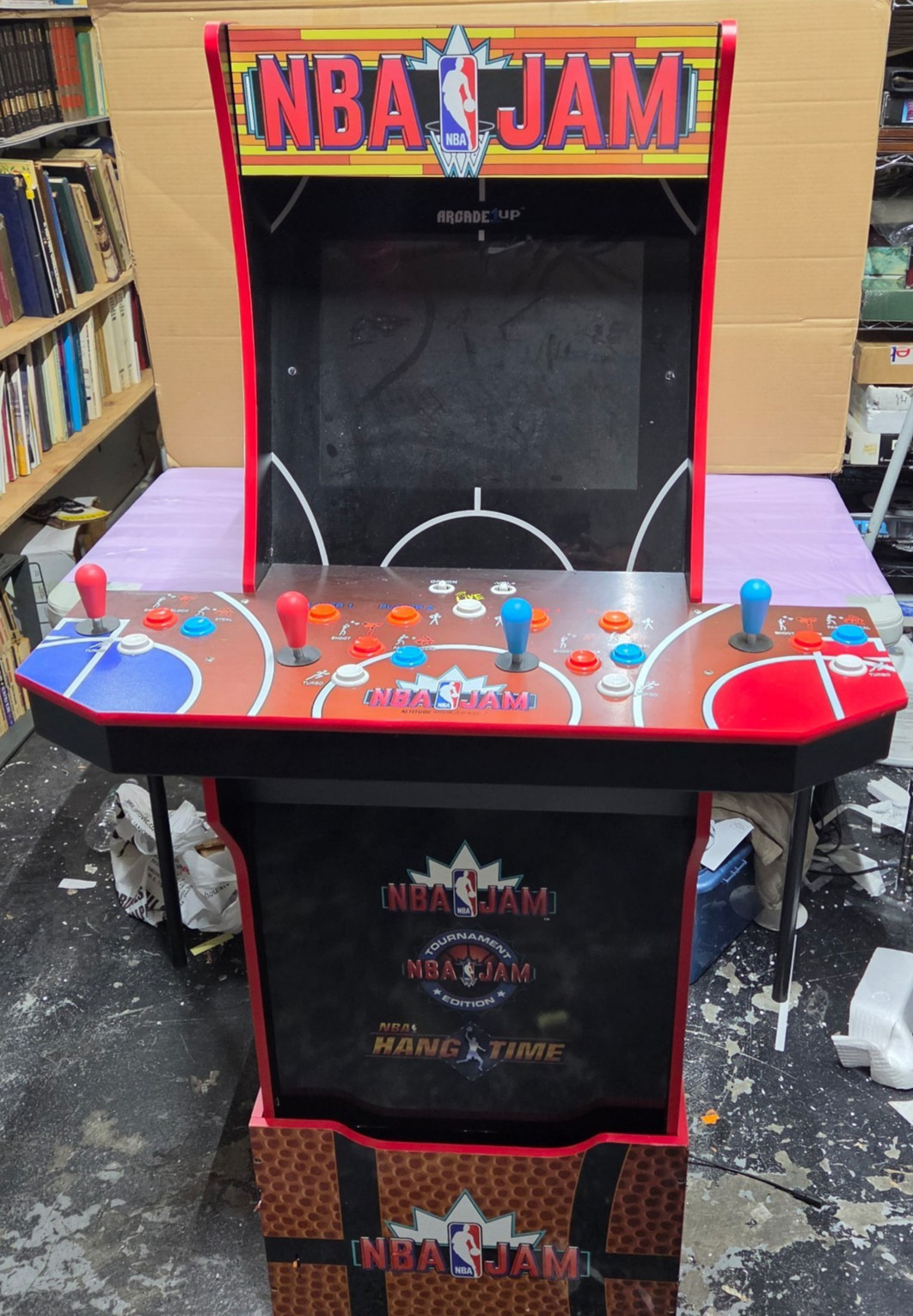 Arcade1up NBA Jam NIB w/ Lighted Control Deck, Matching Riser, Stool & Marquee