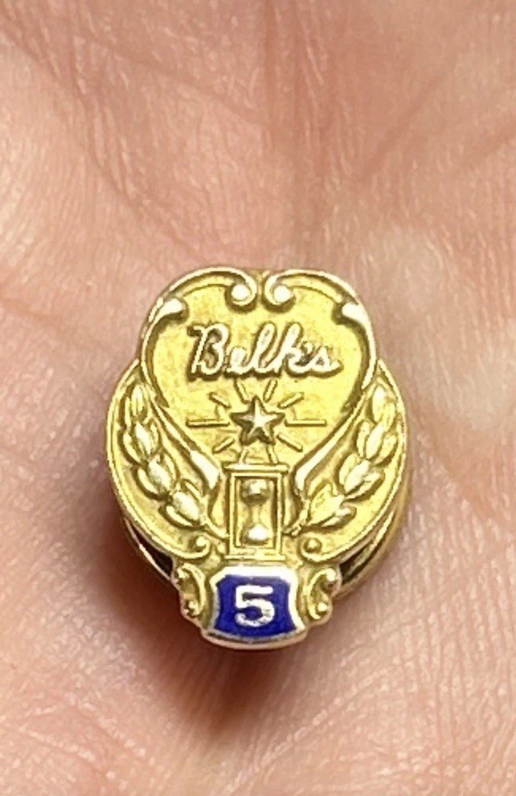 Vintage Belk\'s 5 Year 10K Karat Gold Pin Award Belk Collectible Lapel