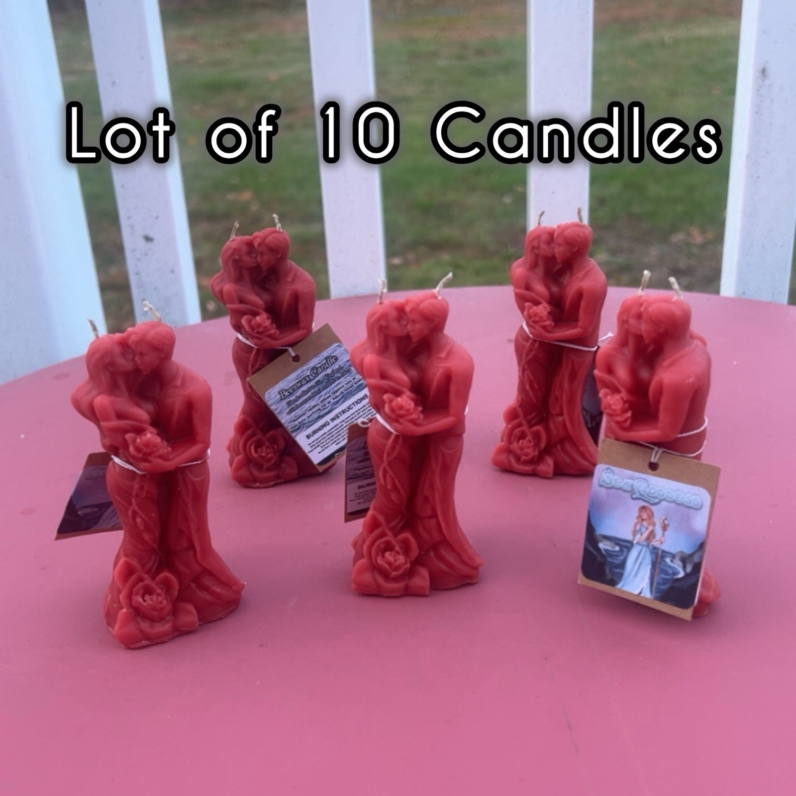 WHOLESALE Bulk Lot of 10 Love Spell Beeswax Candles Couple Lust Passion Witch