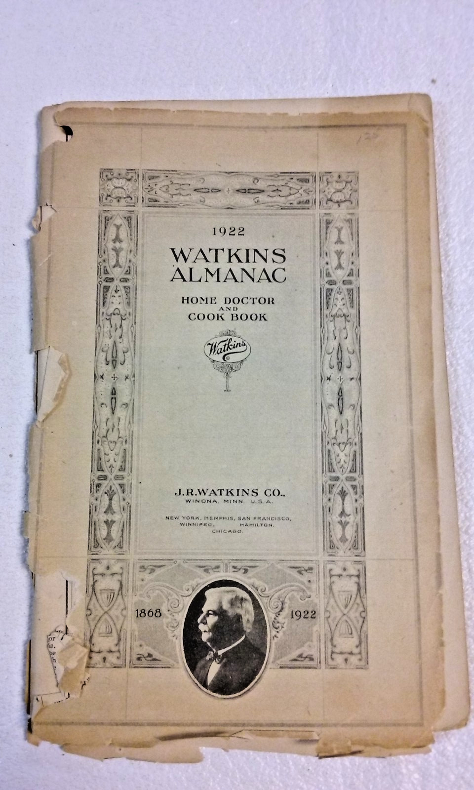 1922 Watkins Almanac Home Doctor and Cookbook 1868-1922 Booklet