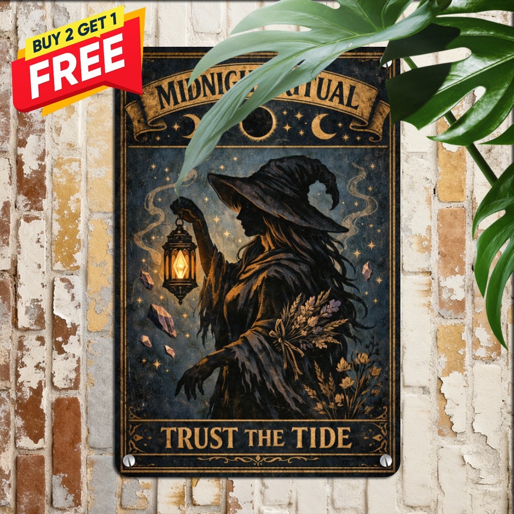 Granddaughters Of The Witches Quote Vintage Halloween Metal Tin Sign