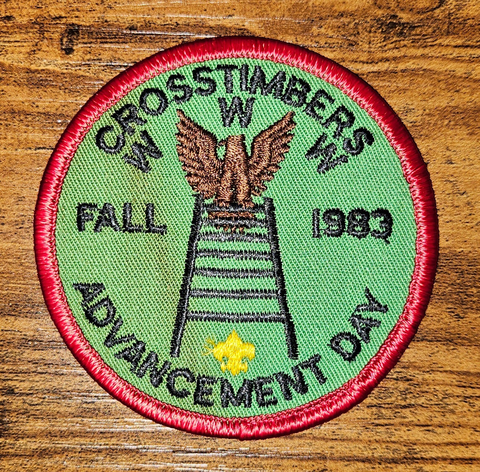 Denton County Texas Crosstimbers WWW Advancement Day Fall 1983 OA BSA Patch Denton County Texas Crosstimbers WWW Advancement Day Fall 1983 OA BSA Patch