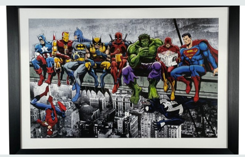 Marvel/DC Superhero Squad: 10 Icons Valued fram Collage Marvel/DC Superhero Squad: 10 Icons Valued fram Collage