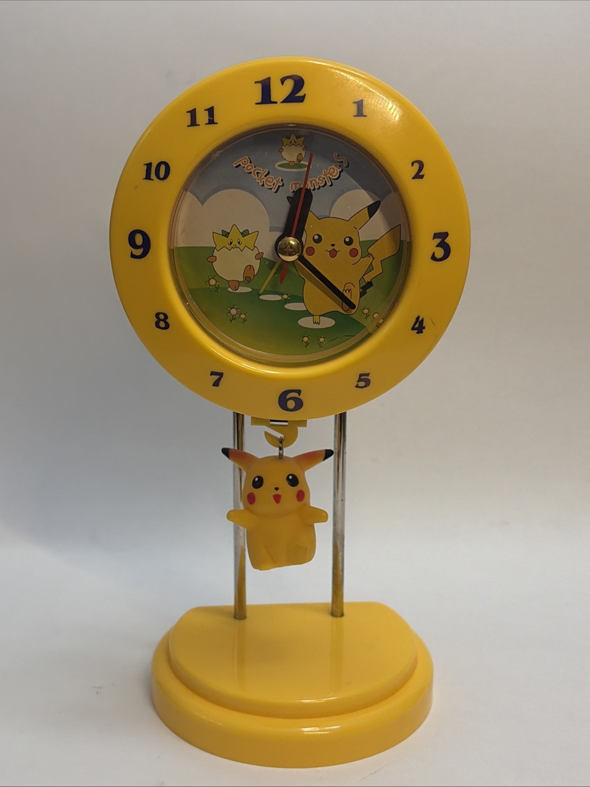 Vintage 1990s Pokemon Pocket Monsters Pendulum Clock Pikachu READ Japan Import