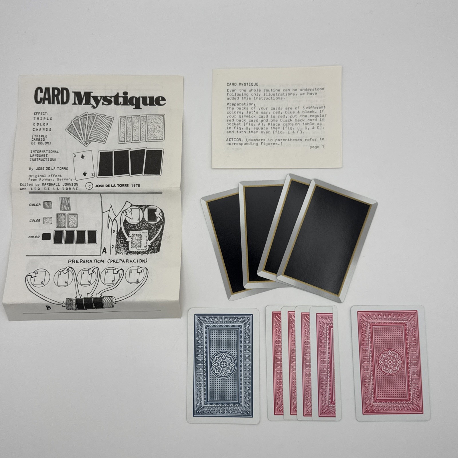 Jose De La Torre’s “Card Mystique” Complete W/ Instructions - 1978 Vintage Magic Jose De La Torre’s “Card Mystique” Complete W/ Instructions - 1978 Vintage Magic