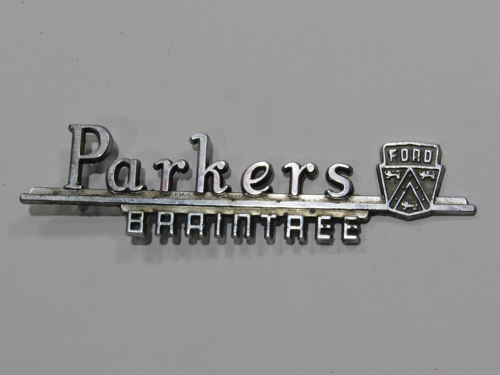 VTG Parkers Ford Braintree Massachusetts Metal Dealership Badge Emblem Tag MA